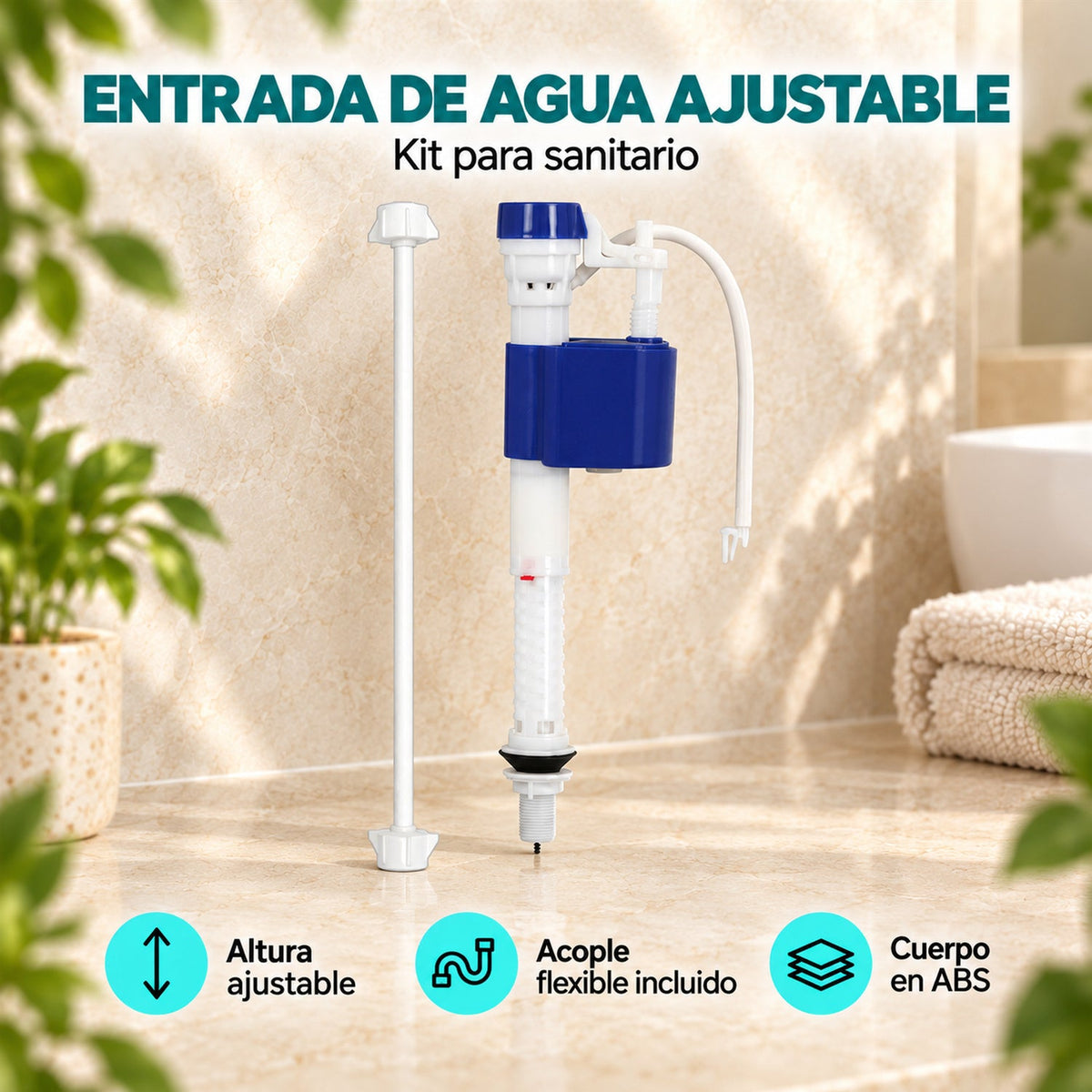 Kit de Válvula de Entrada Ajustable para Sanitario — características