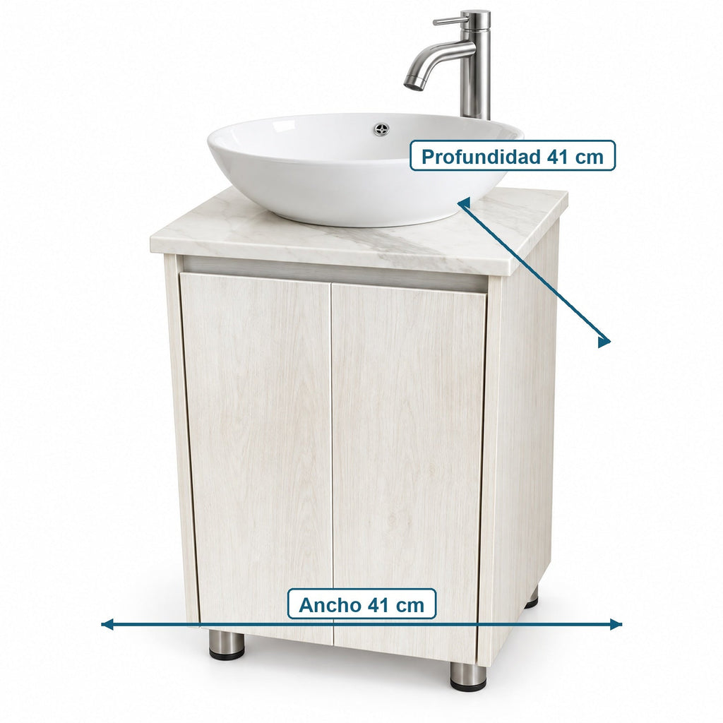 Combo Mueble De Baño RH Con Lavamanos En Mármol 41 X 41 Cm - medidas del producto