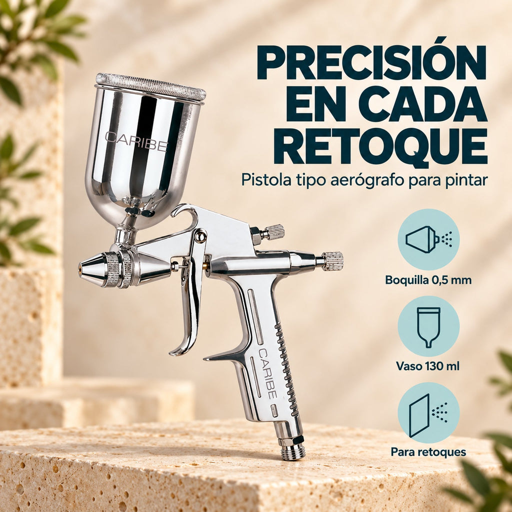 Pistola Aerógrafo Para Pintar Boquilla 0,5 mm 130 ml — caracteristicas