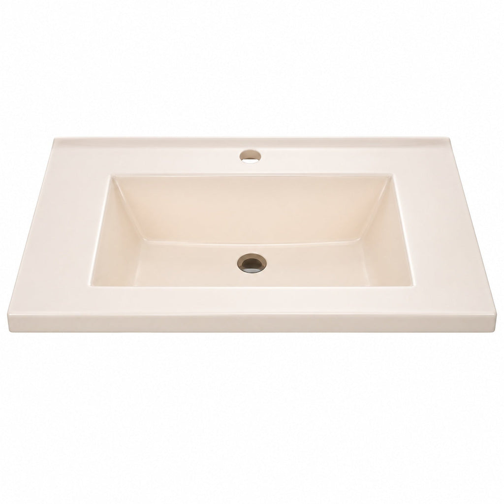 Lavamanos Integrado De Porcelana Beige 60 X 46 X 18 Cm - producto sobre fondo blanco
