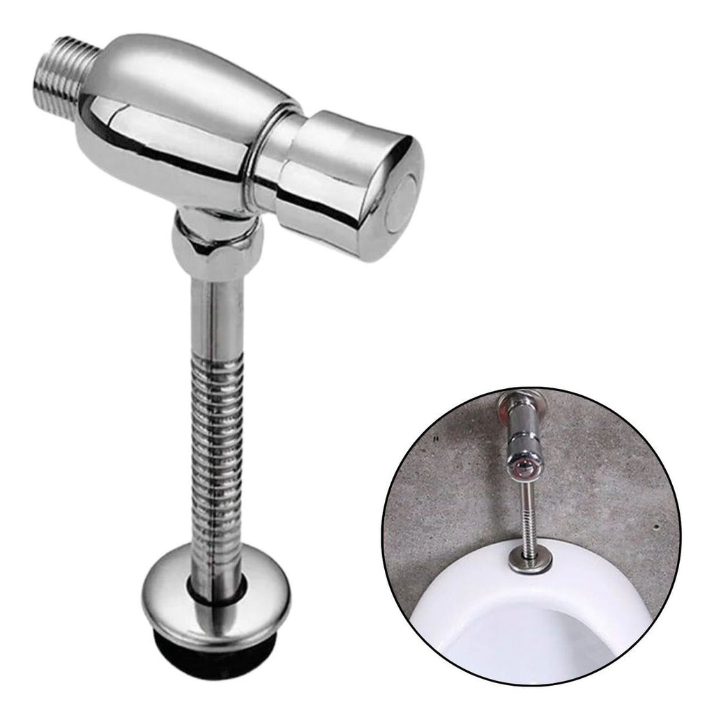 Llave Push Orinal Cierre Automático Metálica Cromada Grifo