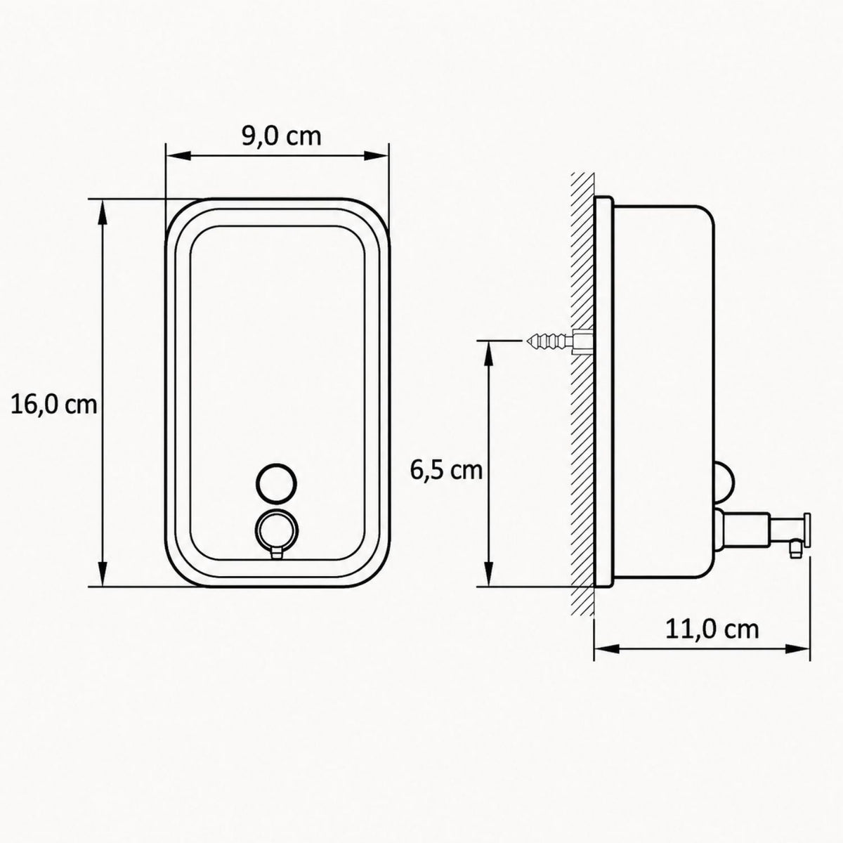 Dispensador de Jabón Líquido de Pared de 500 ml