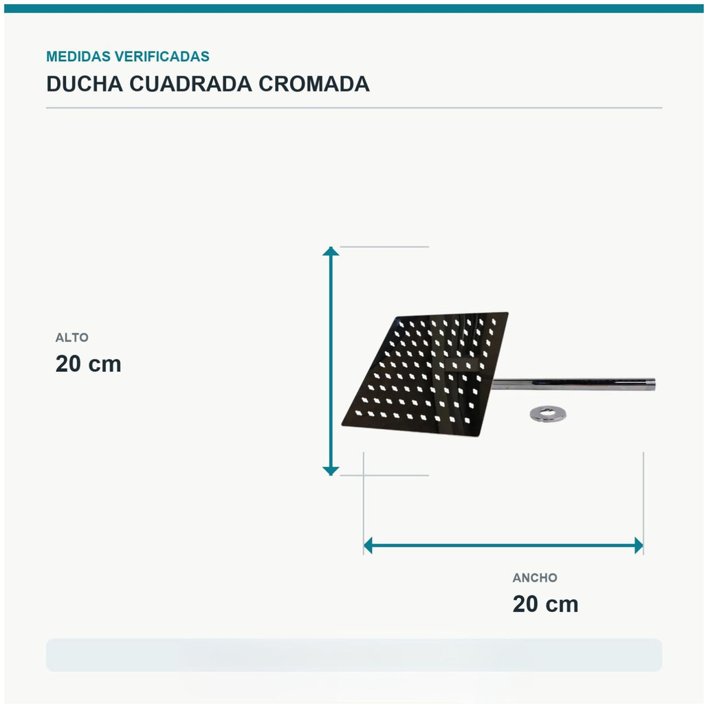 DUCHA CROMADA CUADRADA 8″