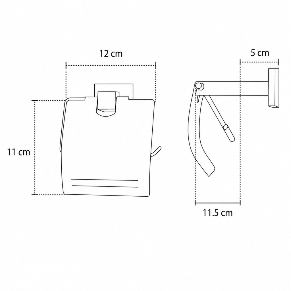 Portarrollos Schwarz Negro Satinado con Tapa 12 cm