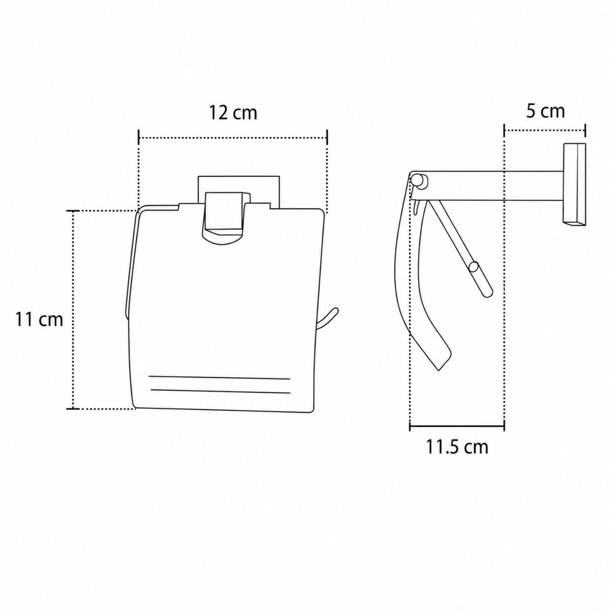 Portarrollos Schwarz Negro Satinado con Tapa 12 cm