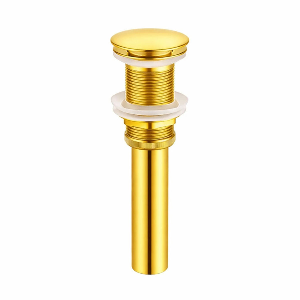 Kit Grifería Cascada Oro 28 cm Y Desagüe Push Oro 7,8 cm