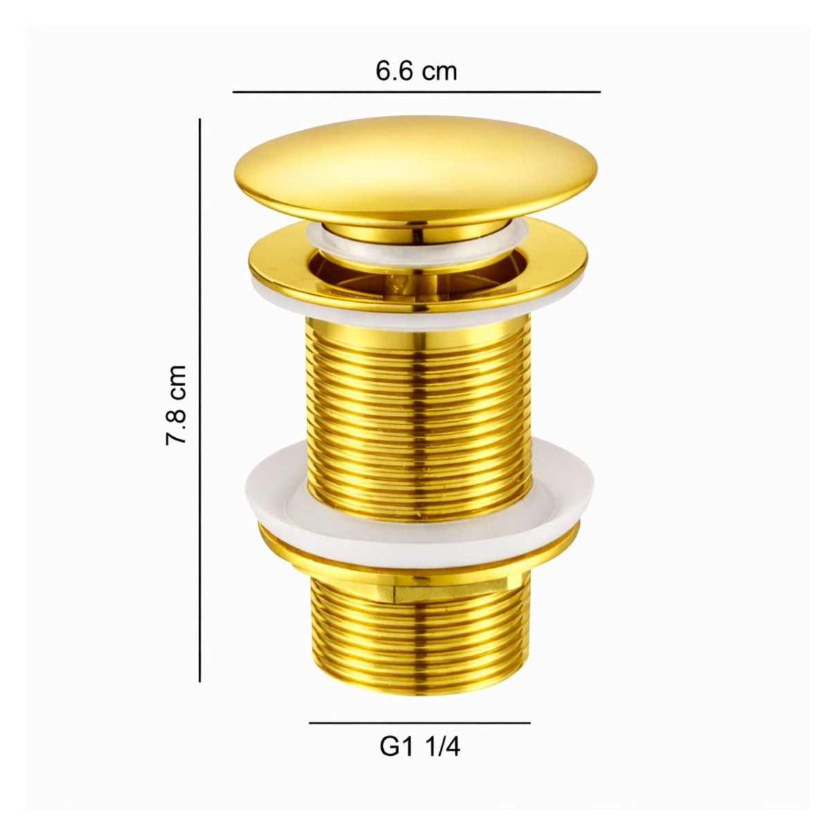 Kit Grifería Cascada Oro 28 cm Y Desagüe Push Oro 7,8 cm