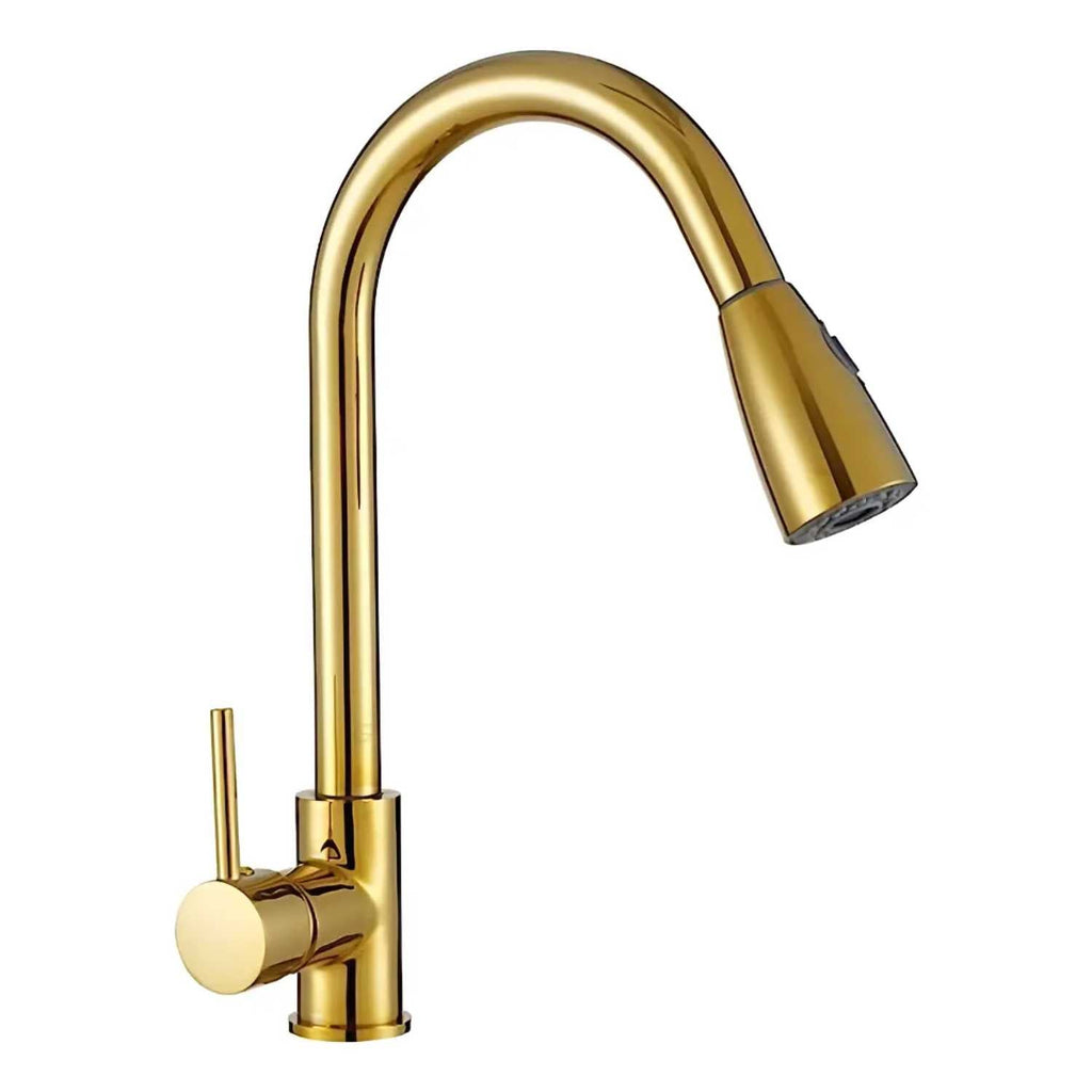 Grifería Monocontrol Lavaplatos Extraíble Oro Brillante