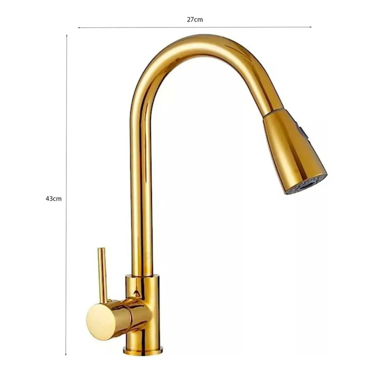 Grifería Monocontrol Lavaplatos Extraíble Oro Brillante