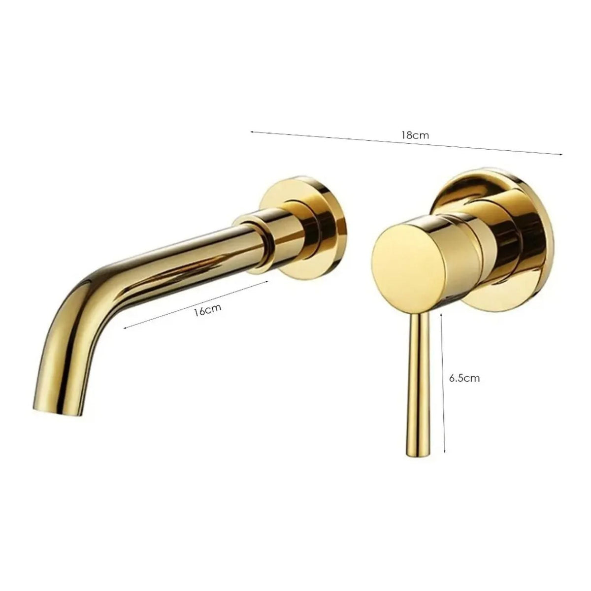 Grifería Monocontrol Lavamanos De Pared Oro Vintage