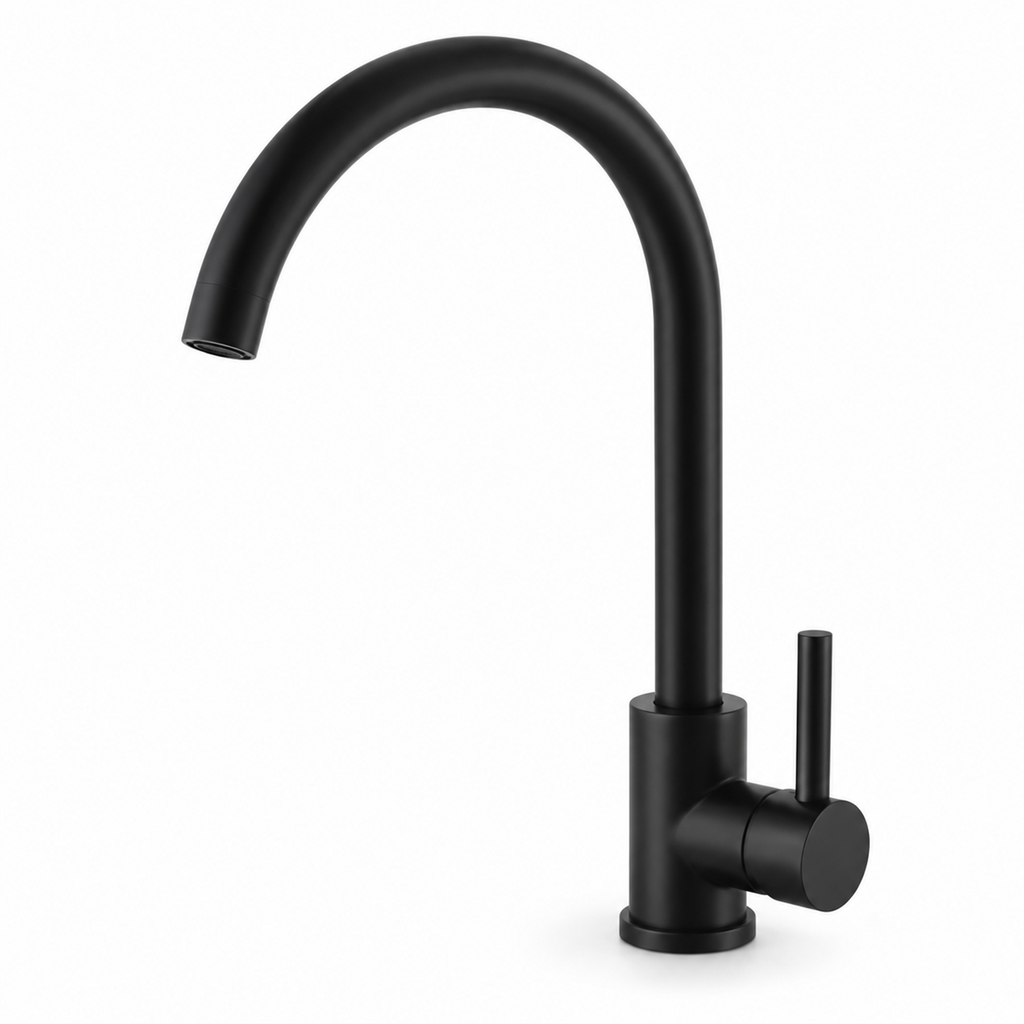 Producto de Grifería Monocontrol Para Lavaplatos Cuello Cisne Negro Mate