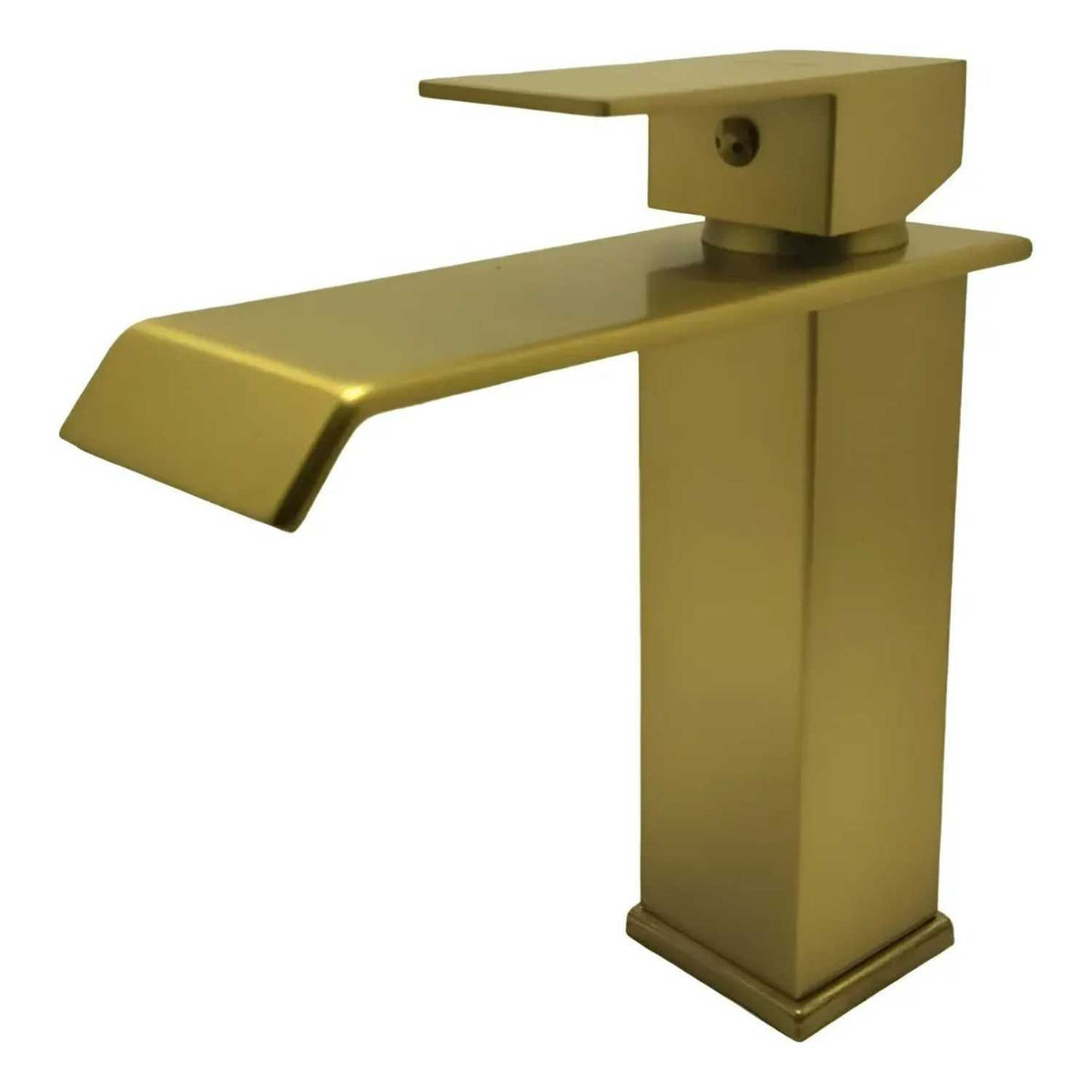 Grifería Monocontrol Lavamanos Cascada Oro Cepillado 19 cm