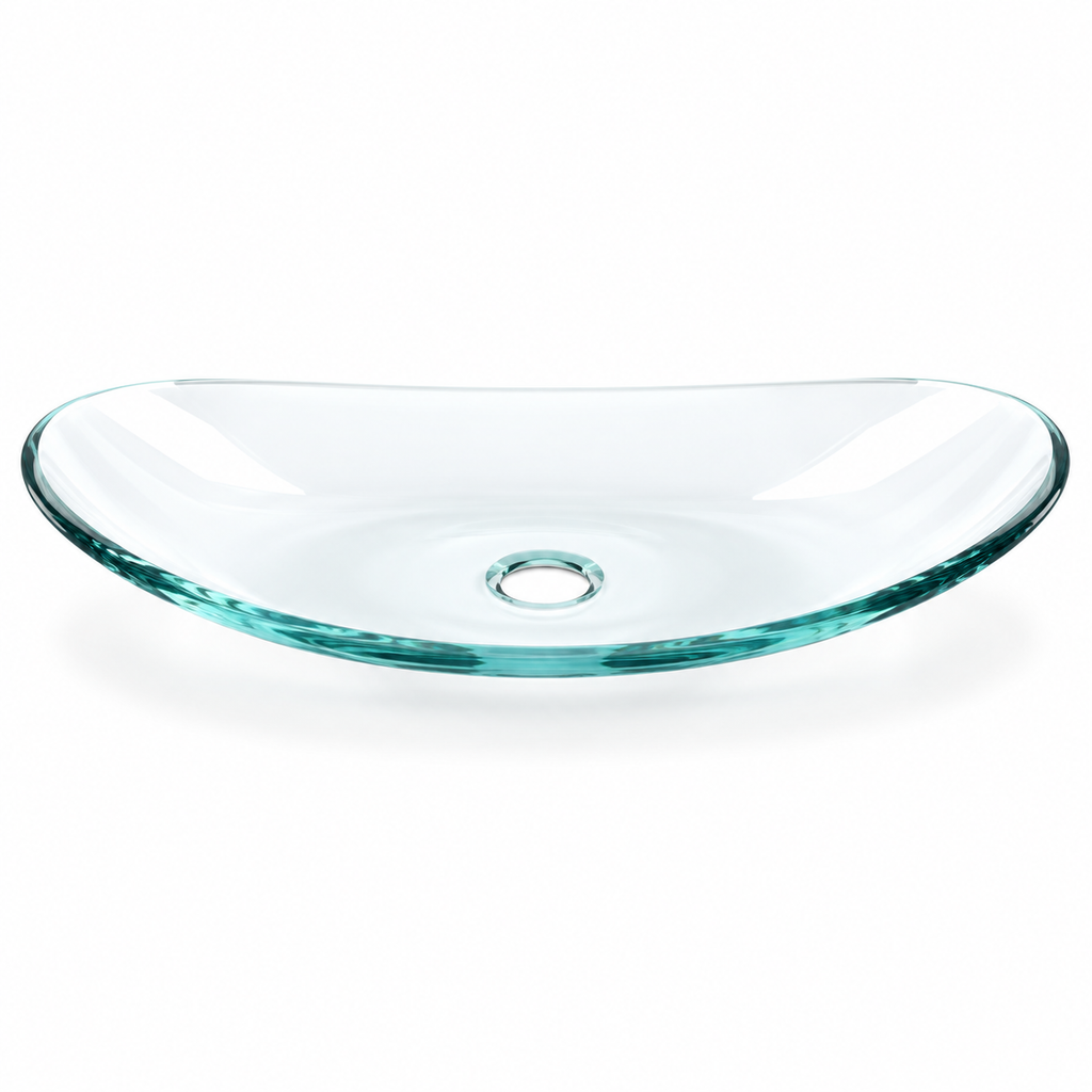 Lavamanos Canoa En Cristal Transparente 45 X 33 Cm vista de producto