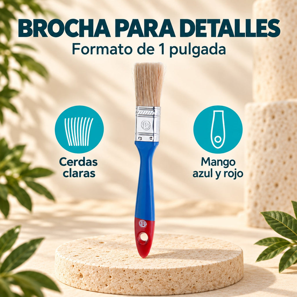 Brocha para pintura de 1 pulgada · 03 caracteristicas