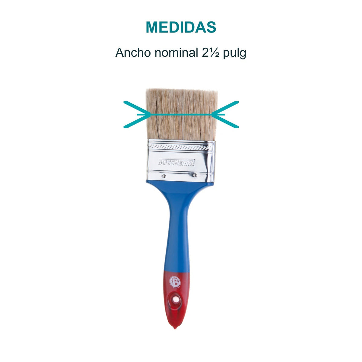Medidas de Brocha para pintura de 2½ pulgadas con mango plástico