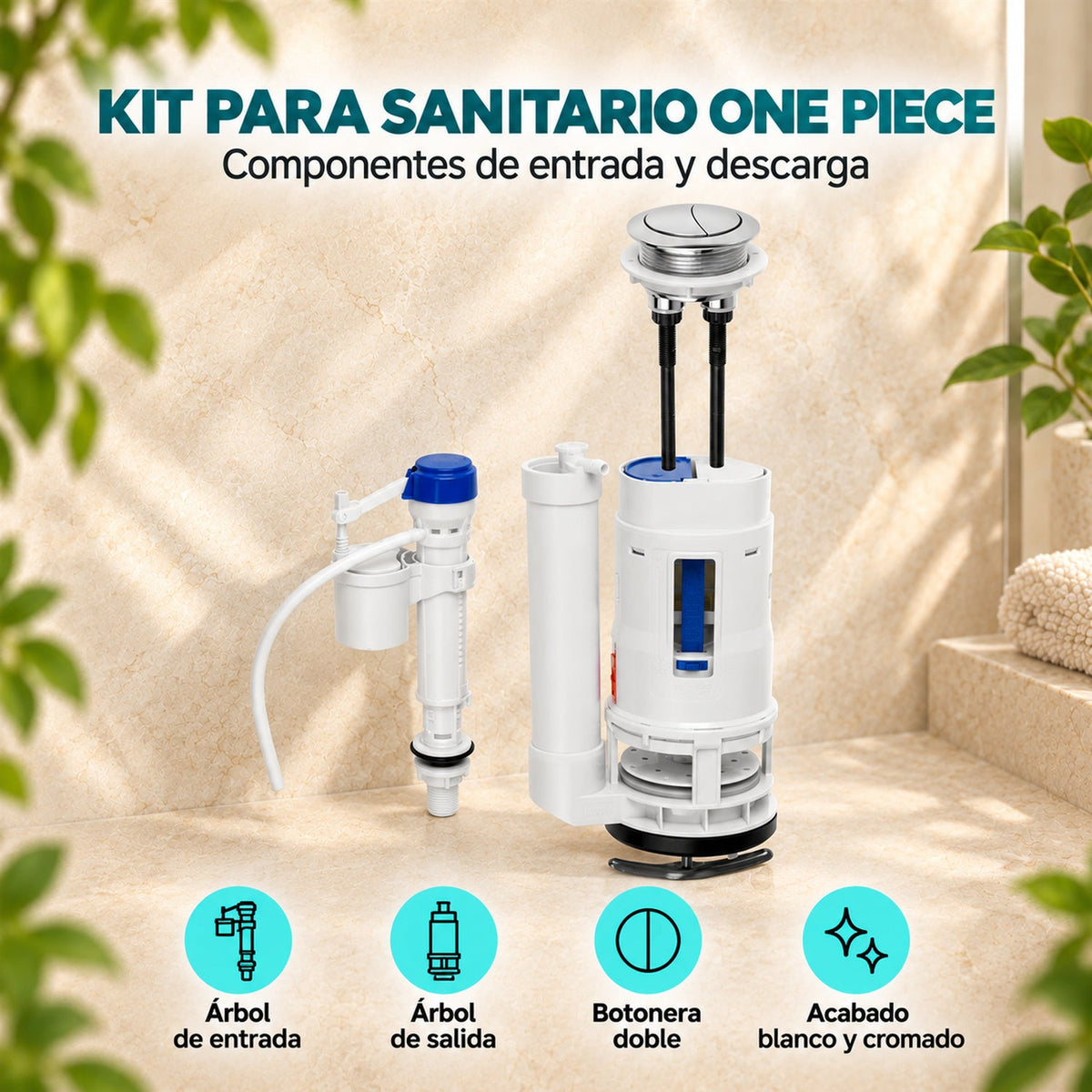 Kit de Entrada y Descarga para Sanitario One Piece — características