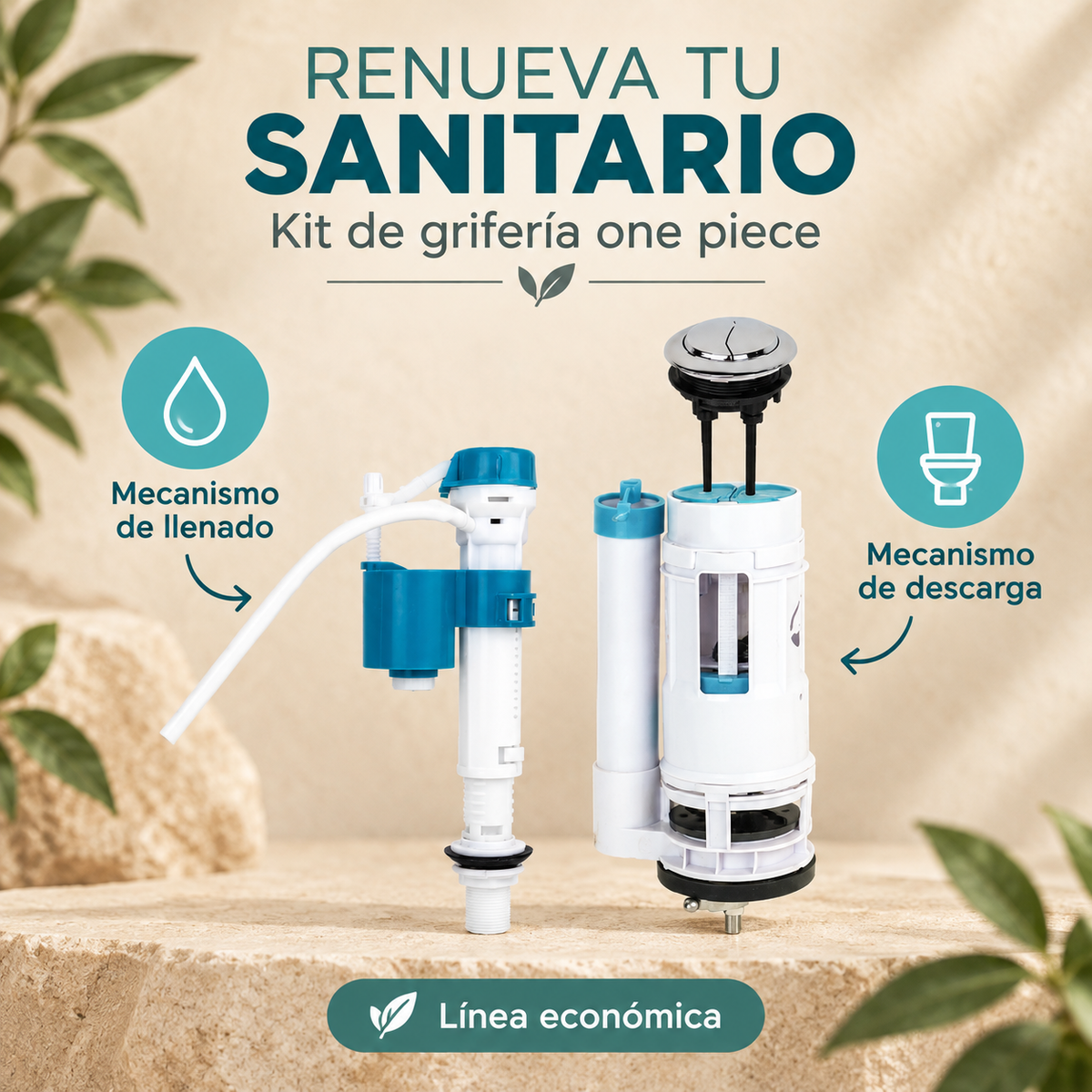Características del kit de grifería para sanitario one piece