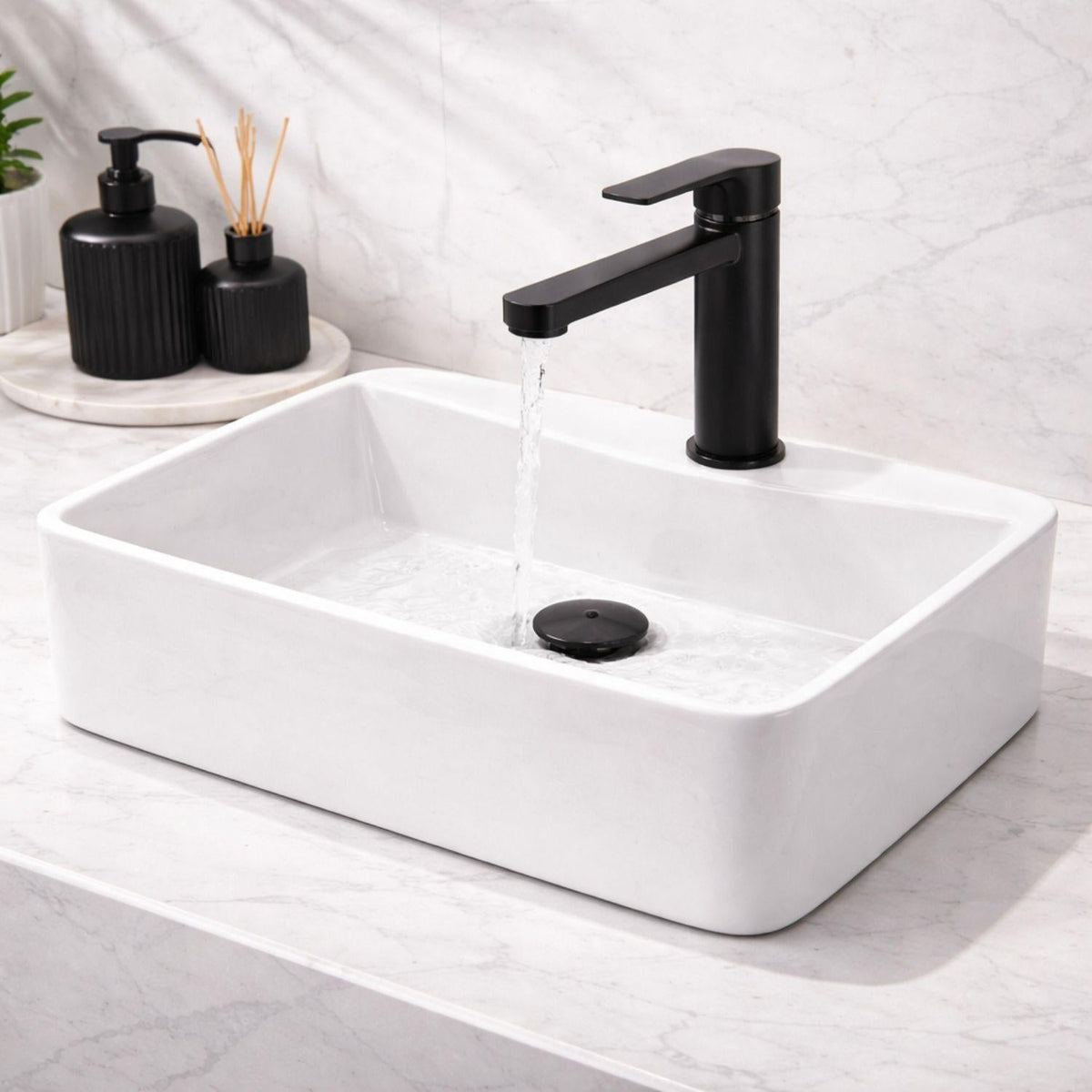 Lavamanos Sobreponer Rectangular Blanco 40 X 30 X 13 cm