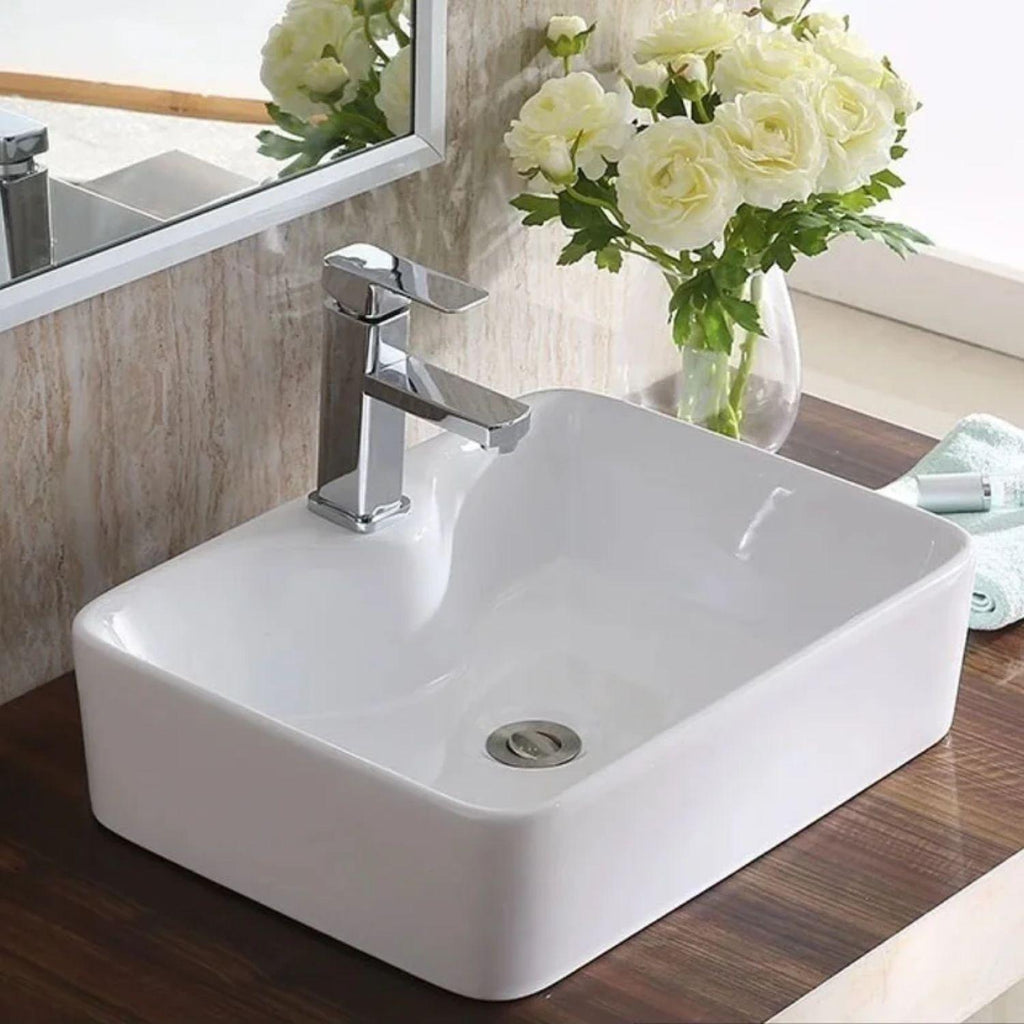 Lavamanos Sobreponer Rectangular Blanco 40 X 30 X 13 cm