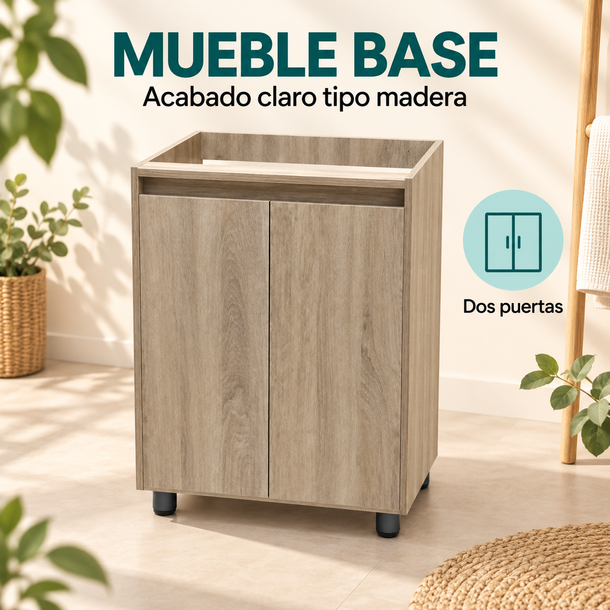 Mueble base de dos puertas 41 × 41 cm - detalle