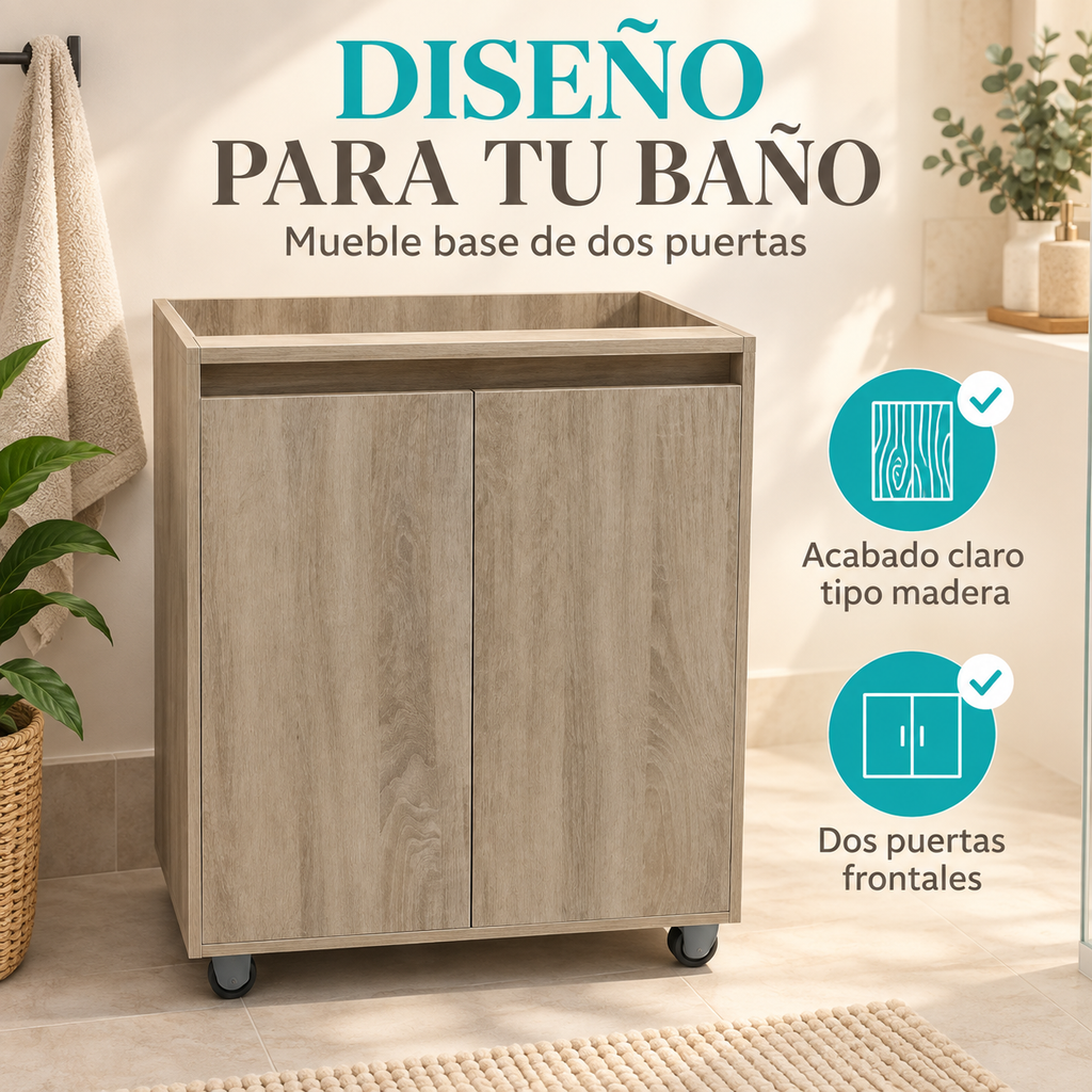 Mueble base de dos puertas 70 × 47 cm - detalle