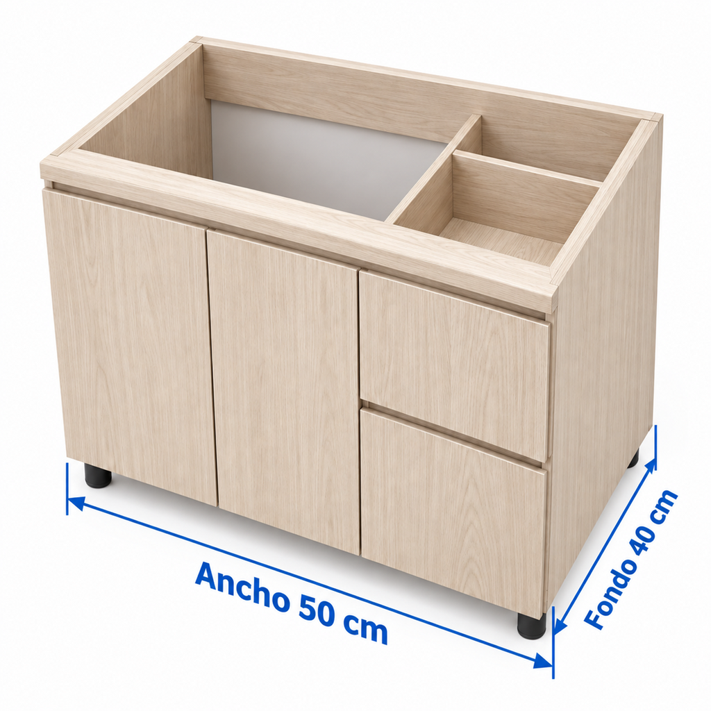 Medidas del mueble solo: ancho 50 cm y fondo 40 cm