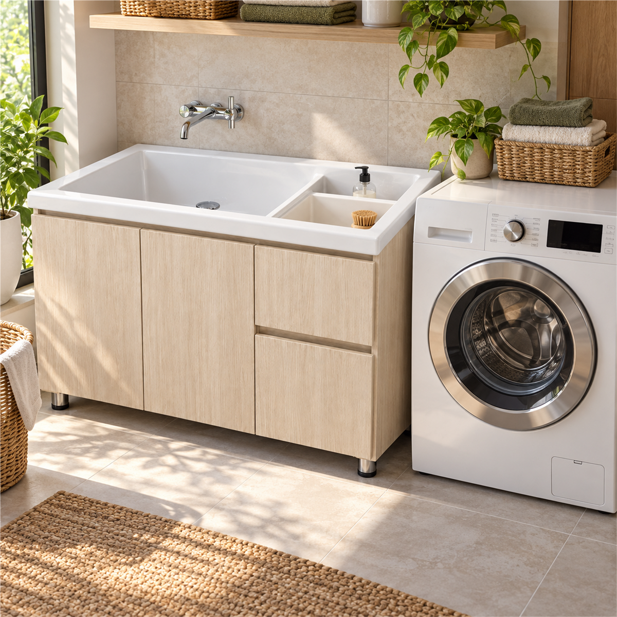 Mueble para lavadero con cajones: ambientación de MC5; lavadero y grifería no incluidos