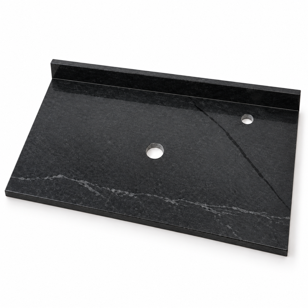 Placa De Mármol Negra Para Lavamanos 70 X 47 Cm - fondo blanco