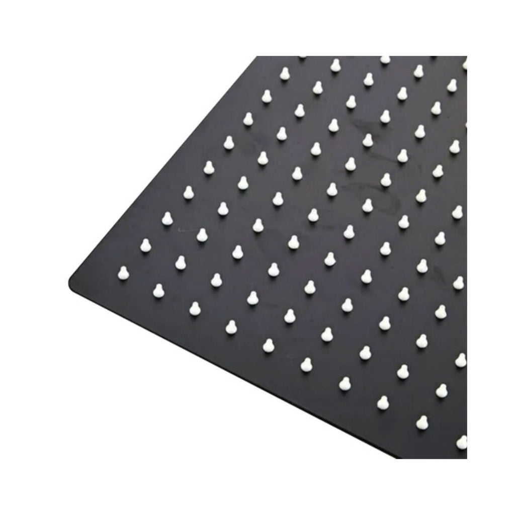 Ducha Sencilla Negra Cuadrada 20 cm con Tubo