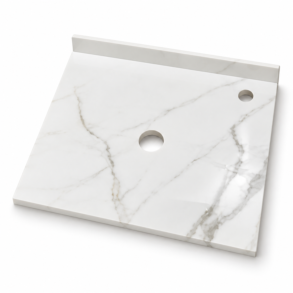 Placa Sinterizada Blanca Para Lavamanos 41 X 41 Cm - fondo blanco