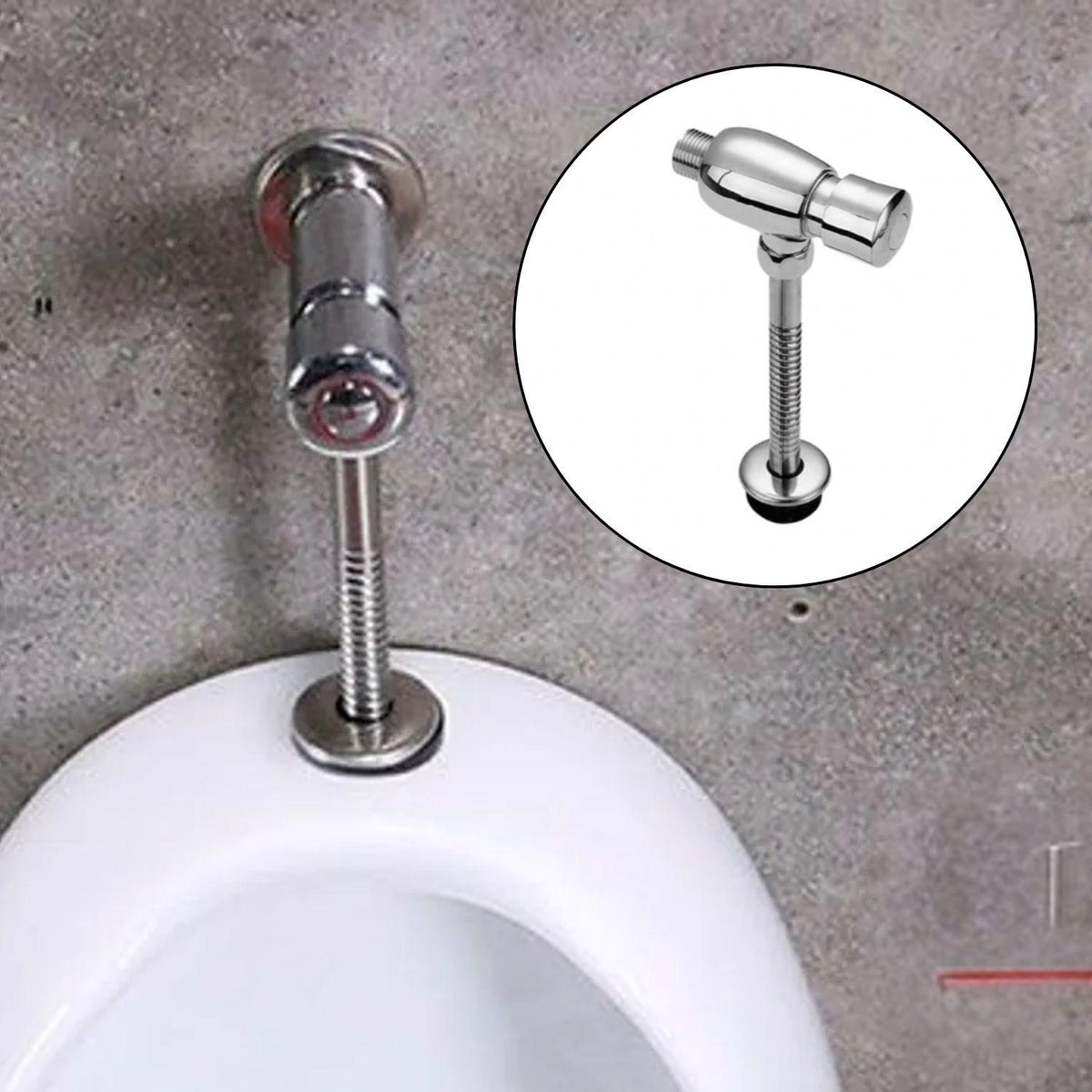 Grifería push metálica para orinal del combo, imagen 1