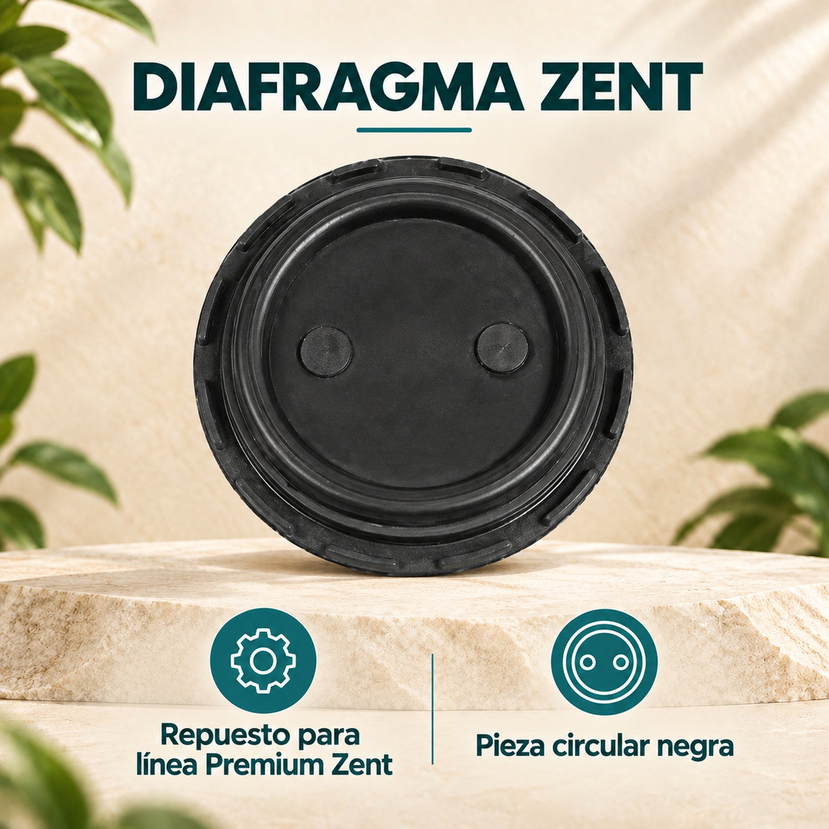 Características del diafragma negro para ducha Premium Zent