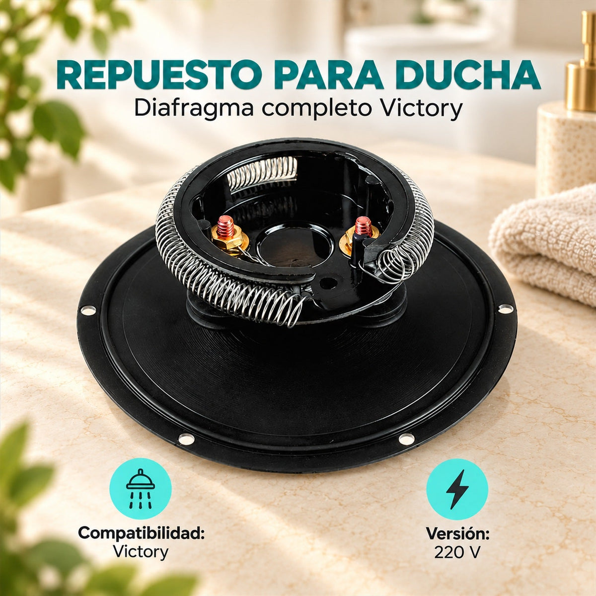 Diafragma completo para ducha Victory 220 V - ambientación o características