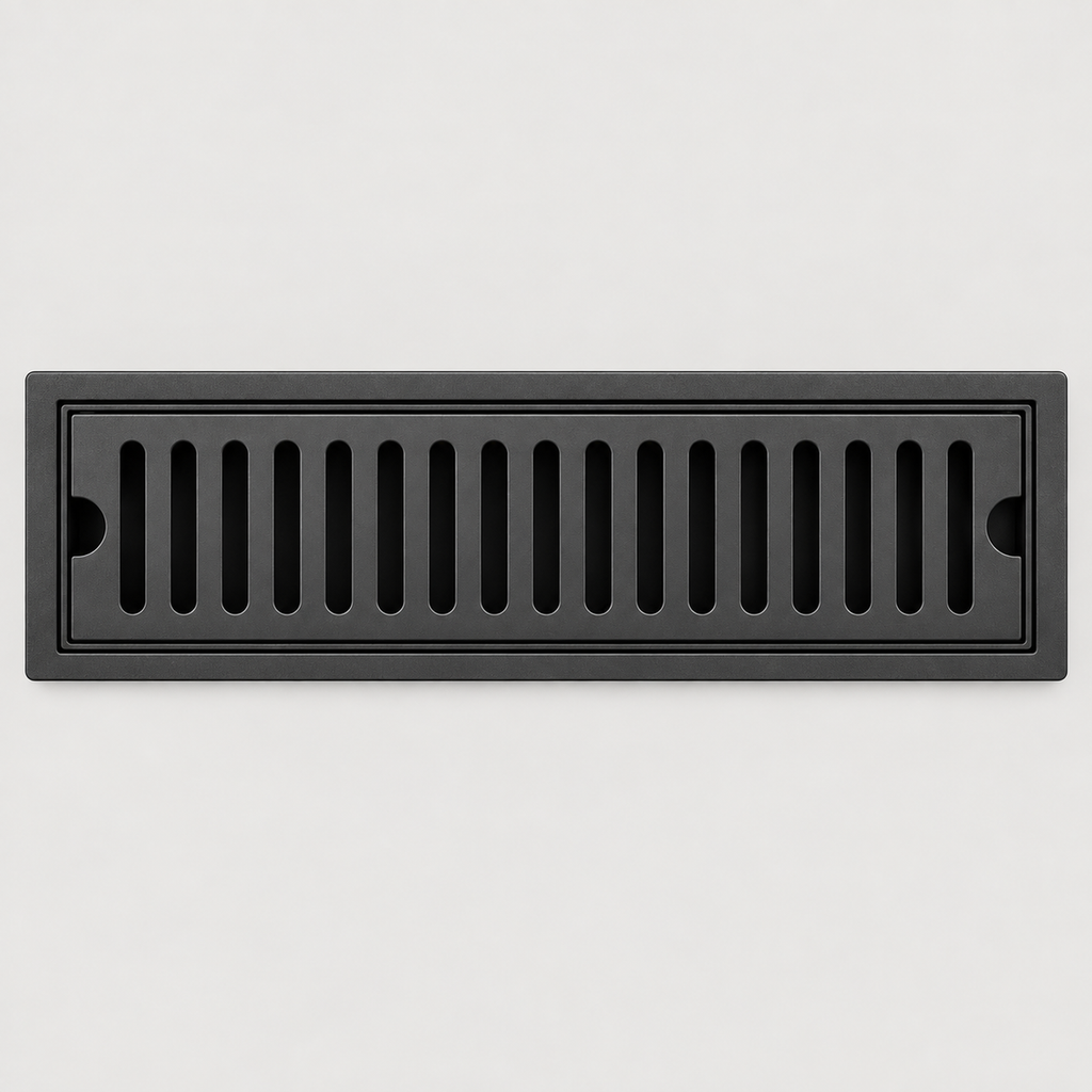 Rejilla lineal ranurada negra 30 x 10 cm — producto