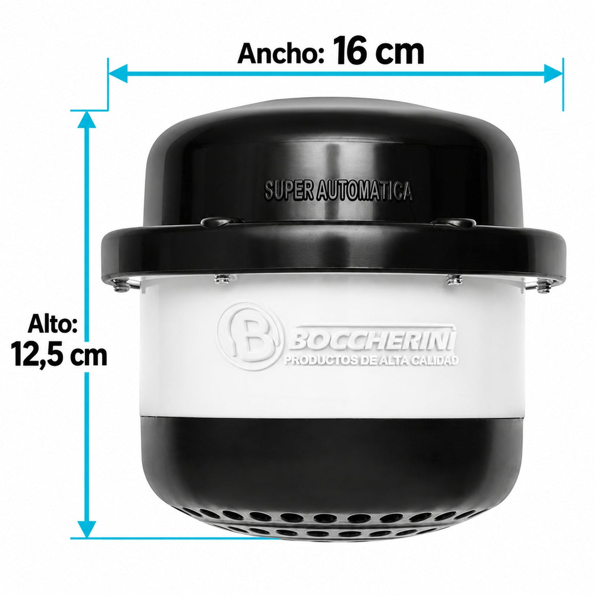 Medidas verificadas de Ducha Eléctrica Victory Blanca y Negra 110 V Sin Miniducha, 16 cm