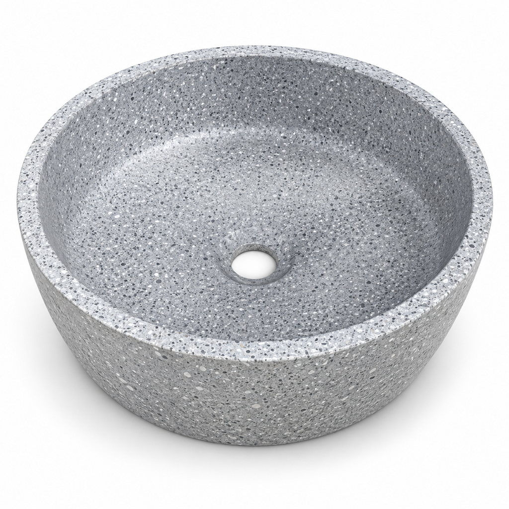 Lavamanos Stone gris sobre fondo blanco