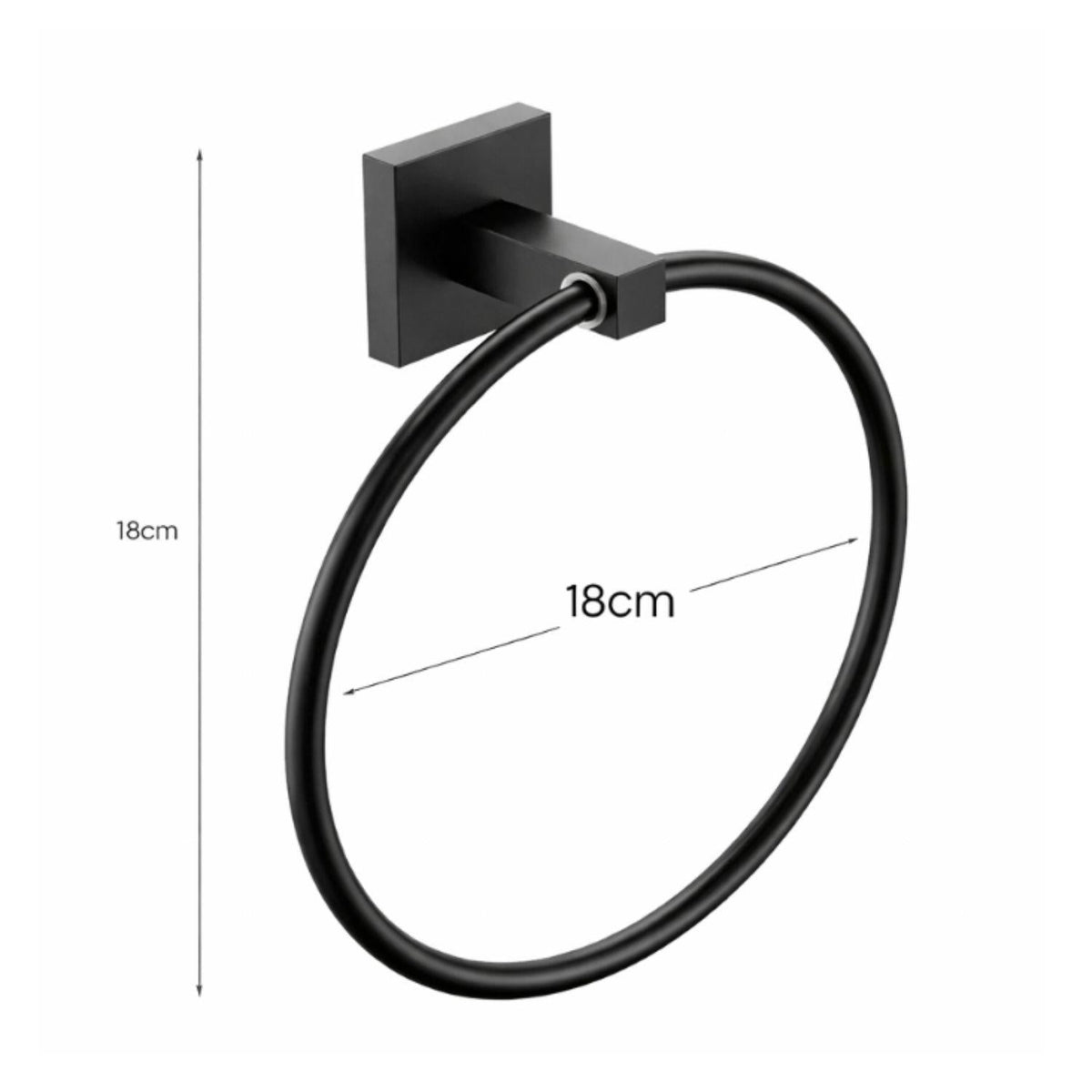 Toallero Redondo Negro Para Baño Metálico De Pared