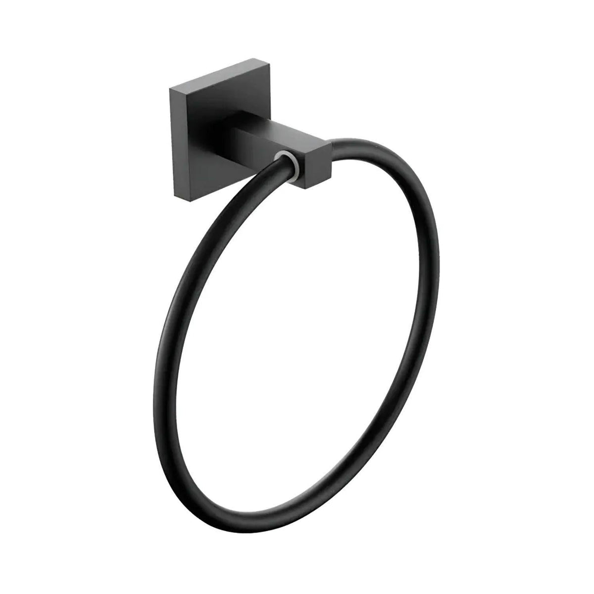 Toallero Redondo Negro Para Baño Metálico De Pared