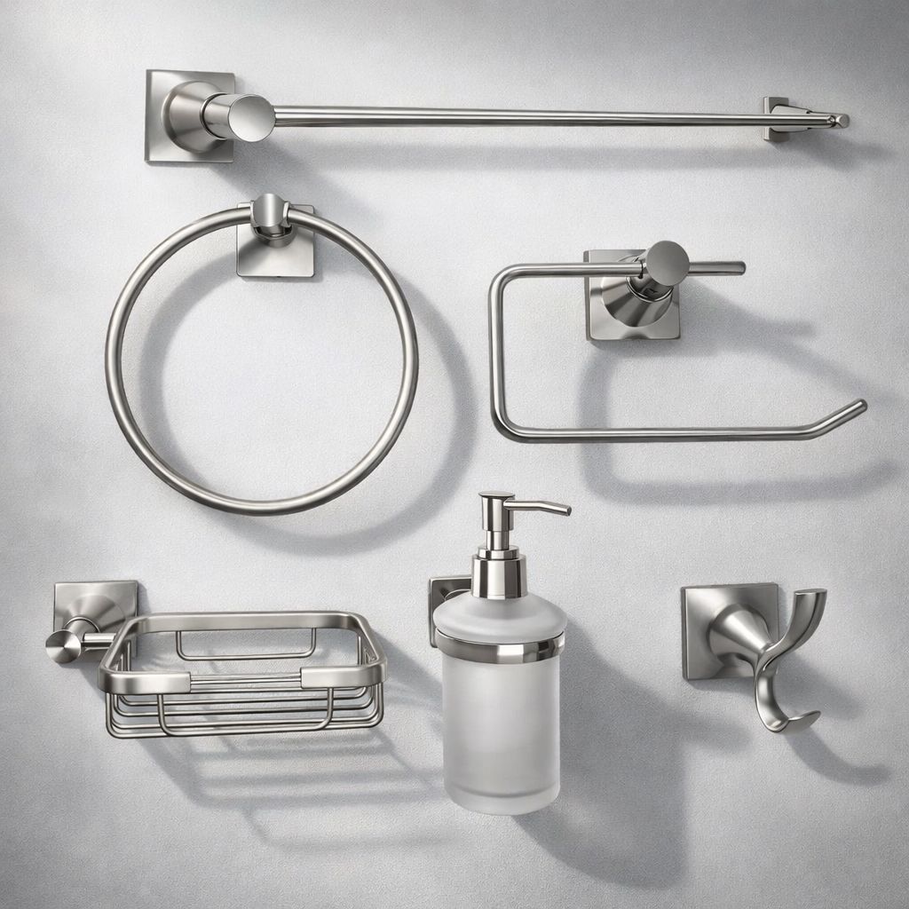 Juego De Accesorios De Baño Xcaret 6 Piezas Gris