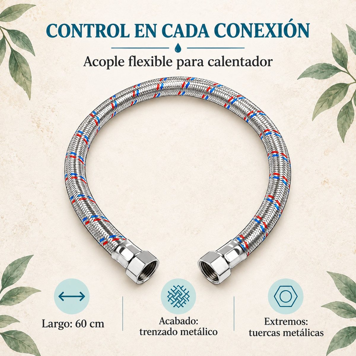 Características del acople flexible de 60 cm