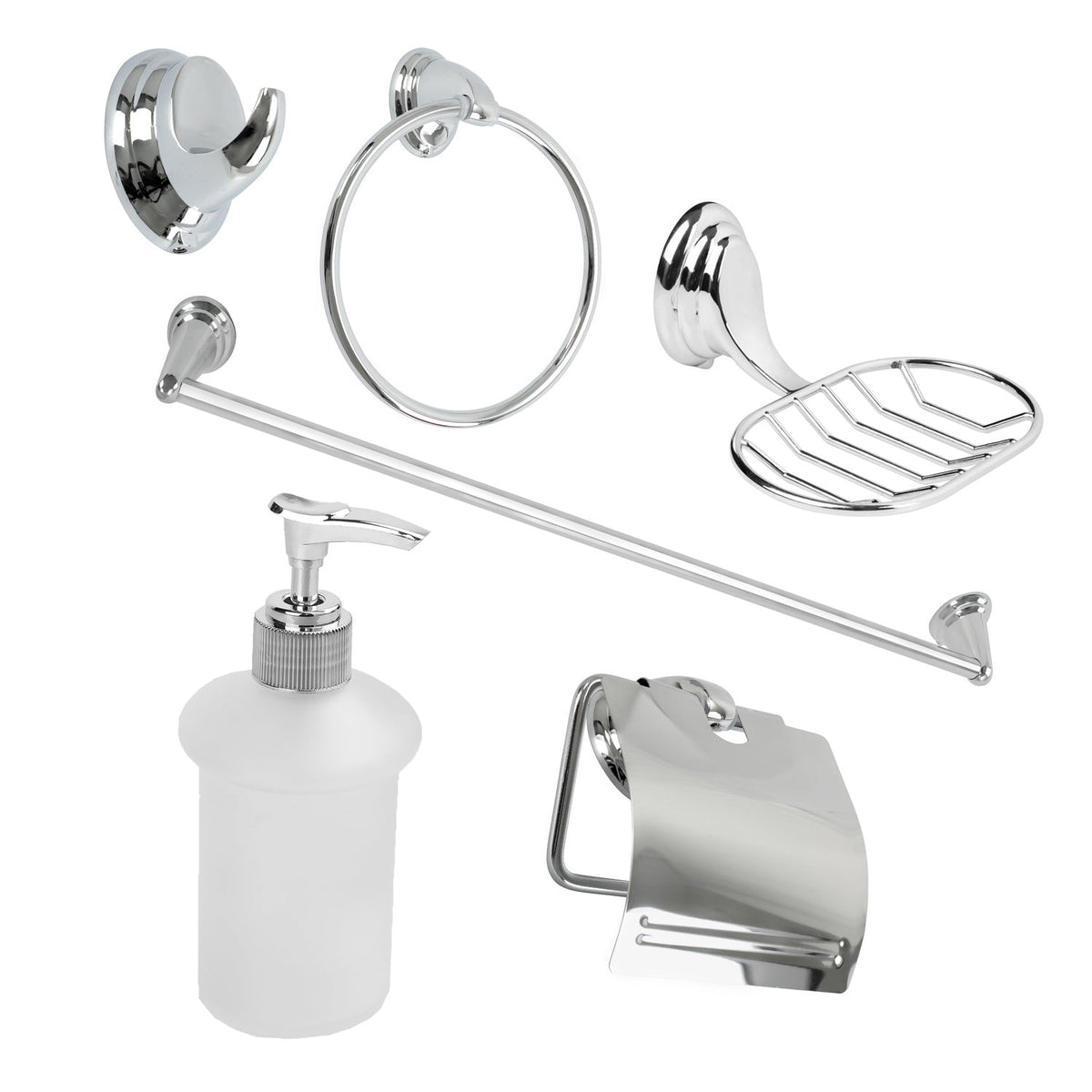 Juego de Accesorios para Baño Cromado de 6 Piezas — foto oficial