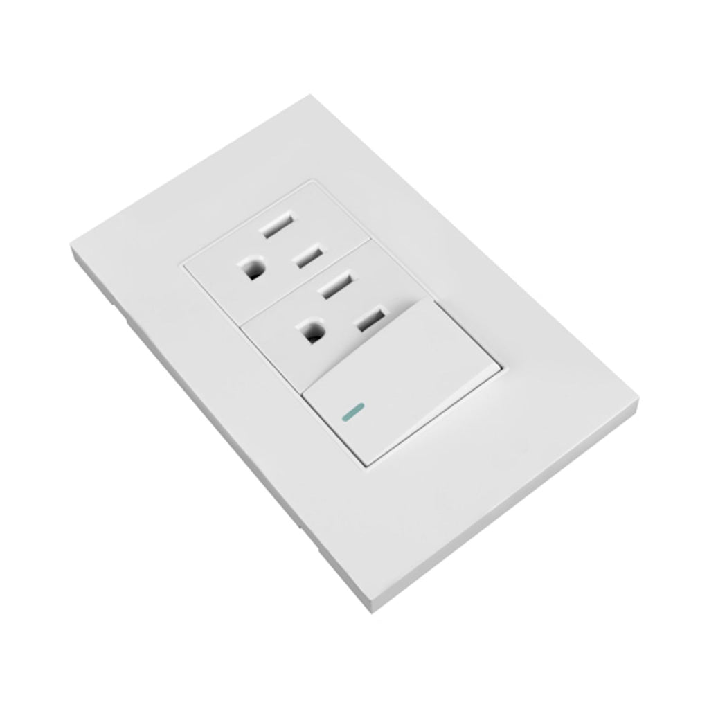 Tomacorriente Doble con Interruptor Blanco 12 × 7,5 cm — vista principal