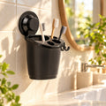 Portacepillos con Ventosa Negro para Baño 16 cm — ambientación