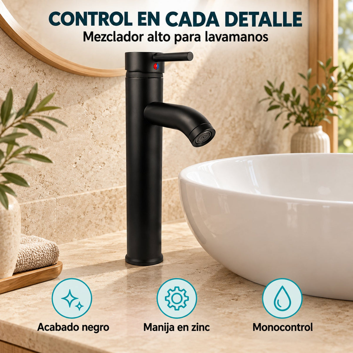 Diseño y características del mezclador para lavamanos