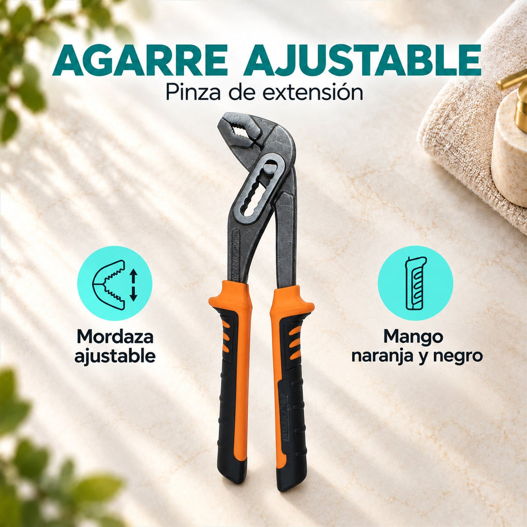 Pinza de Extensión con Mango Naranja y Negro - características