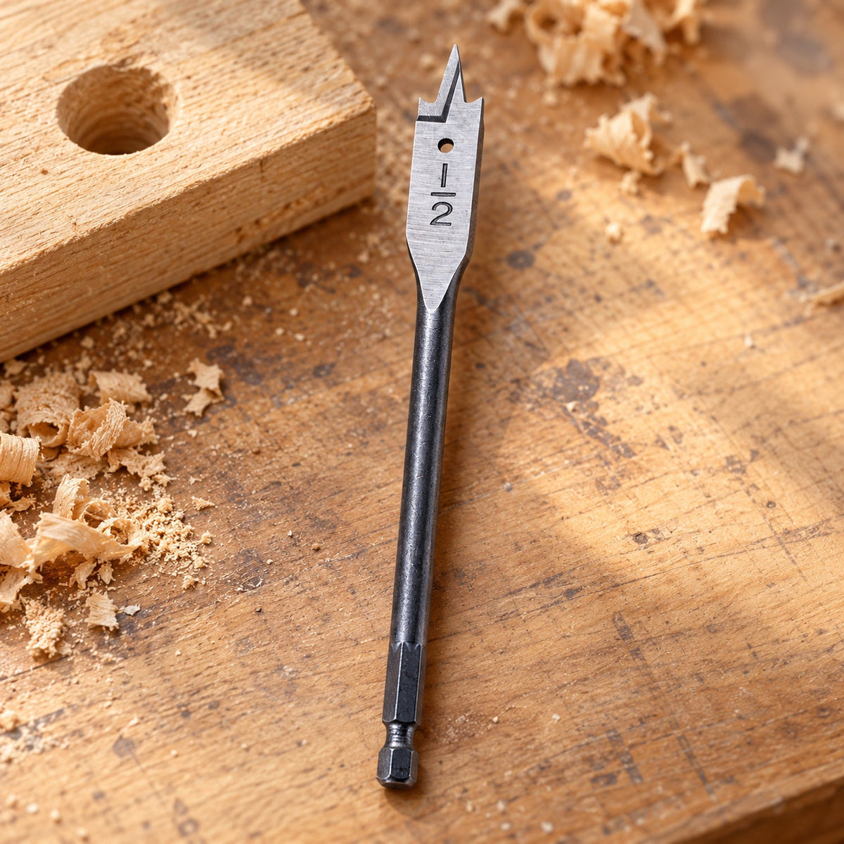 Broca Plana para Madera de 1/2 Pulgada — imagen ambientada