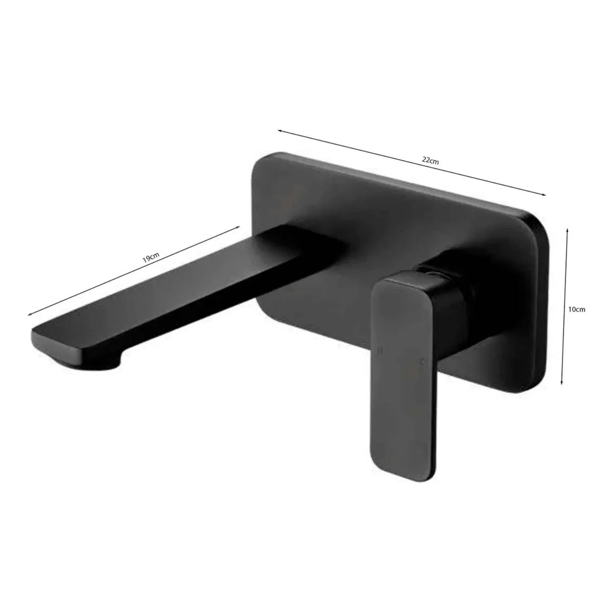 Grifería Monocontrol Lavamanos De Pared Negra Cuadrada