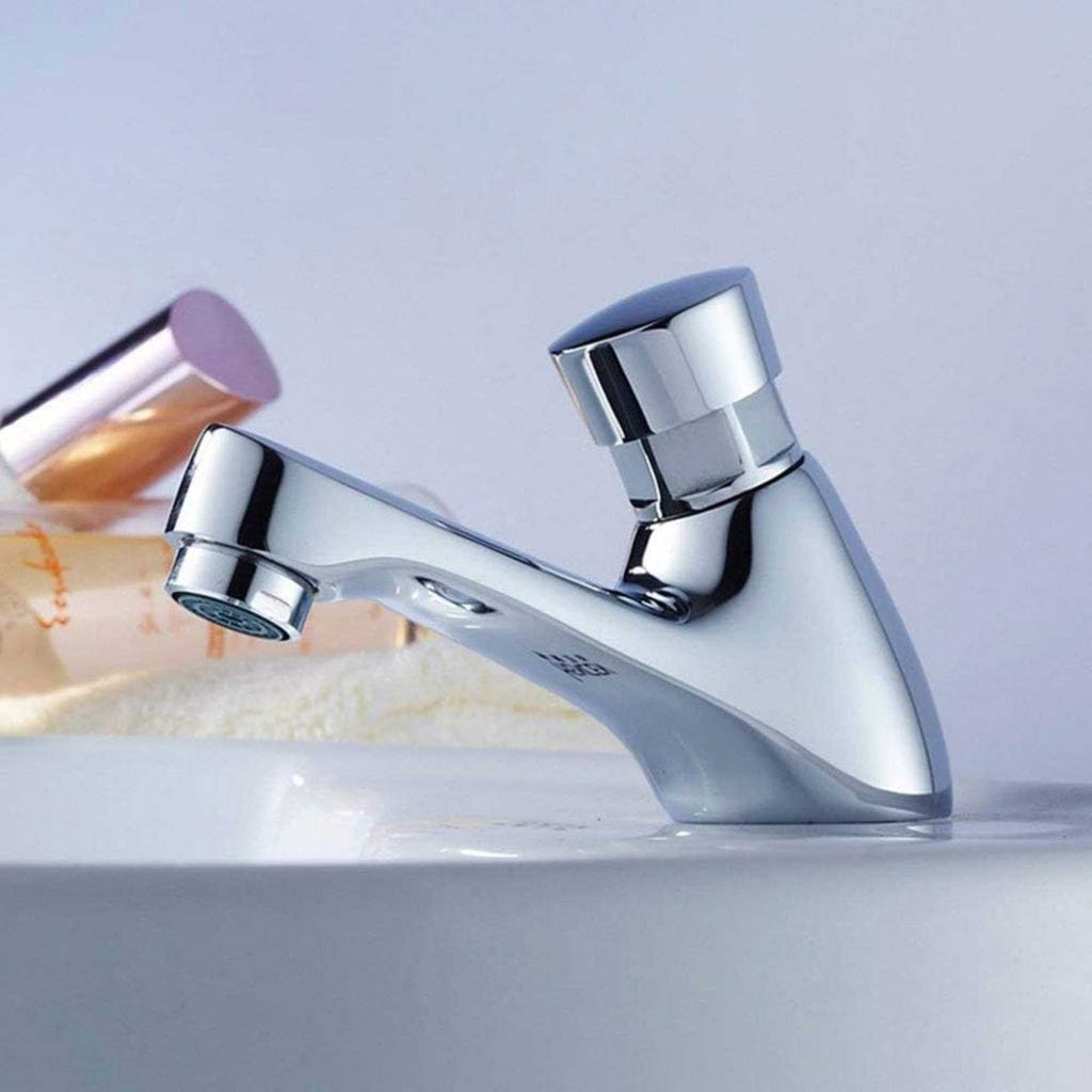 Llave Lavamanos Push Cromada Con Cierre Automático
