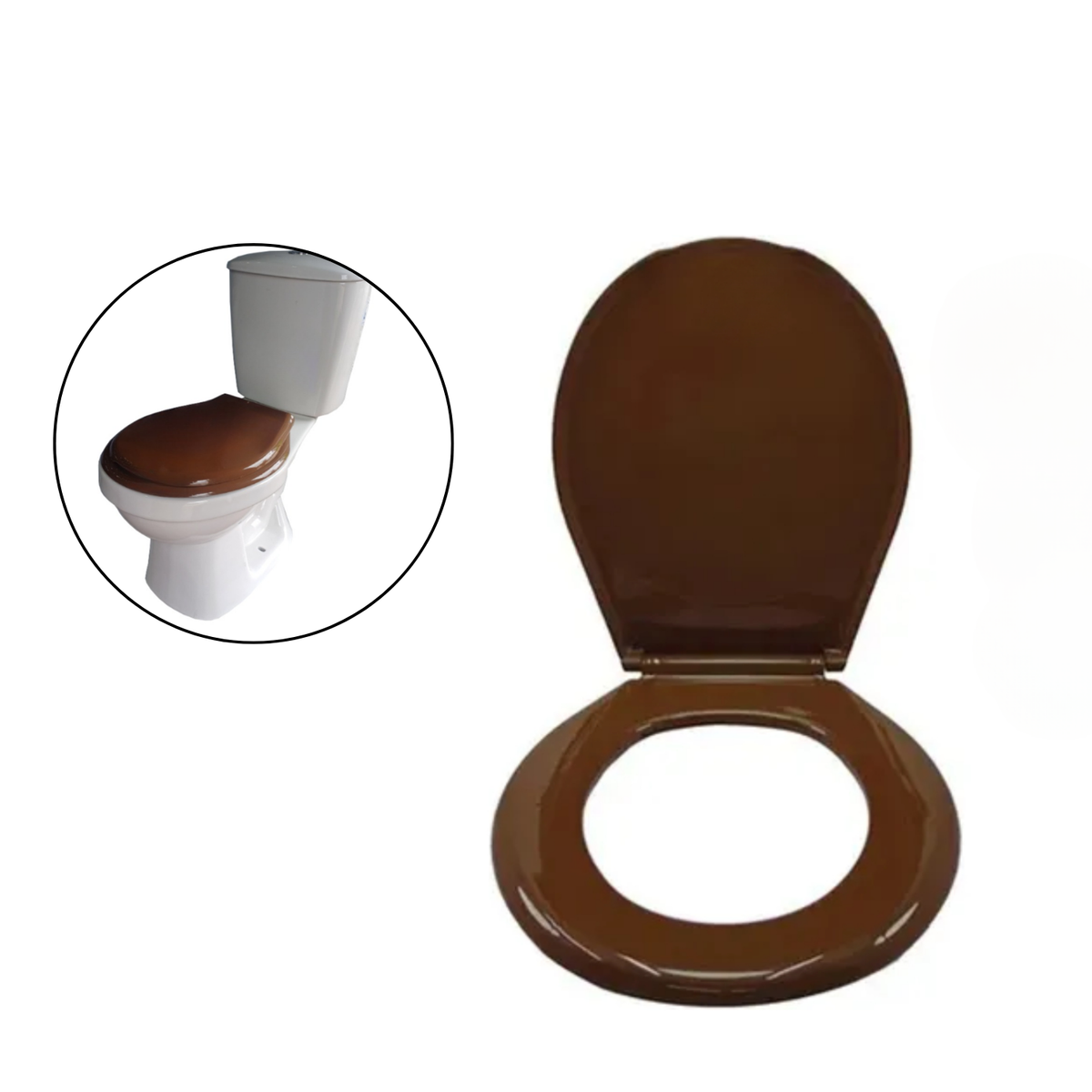 Tapa/asiento Café Oscuro Para Sanitario