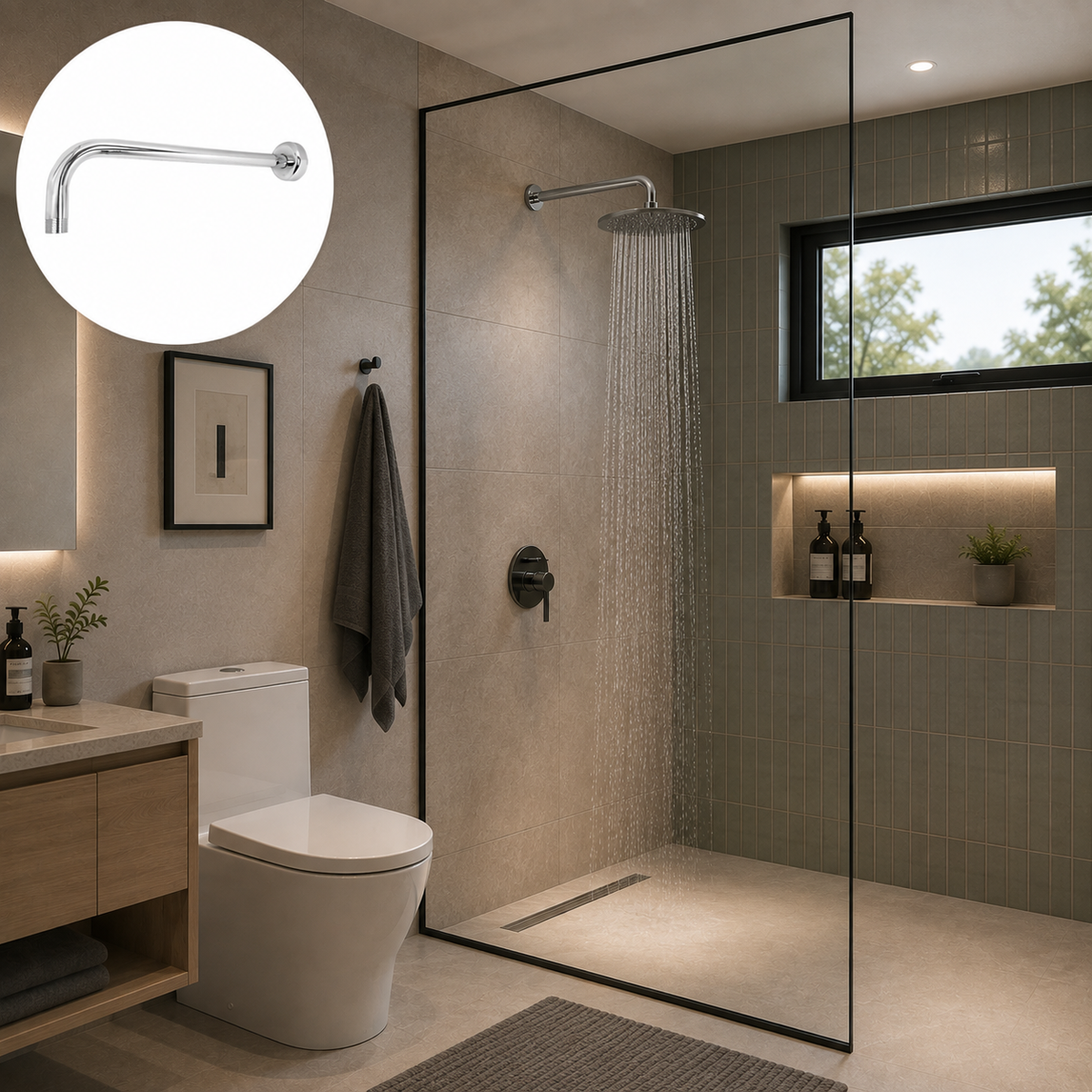 Tubo para ducha de 60 cm para baño